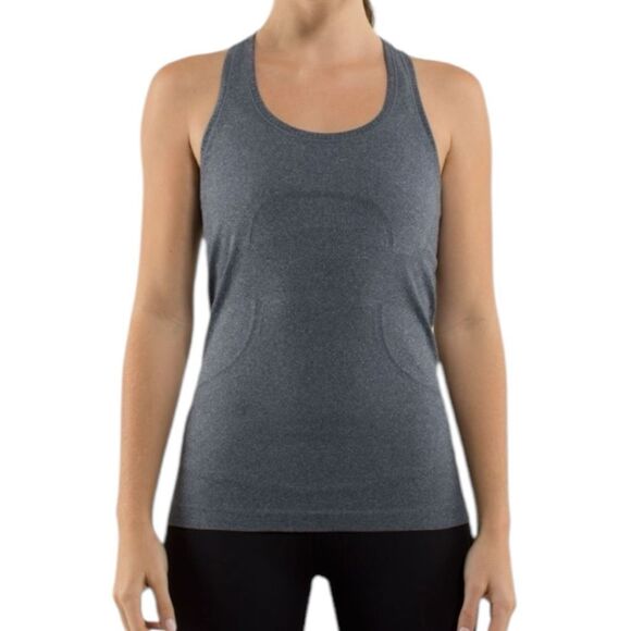 Lululemon Women's Run Swiftly Tech Racerback Heathered Inkwell Gray Size 12-14 - Picture 2 of 14